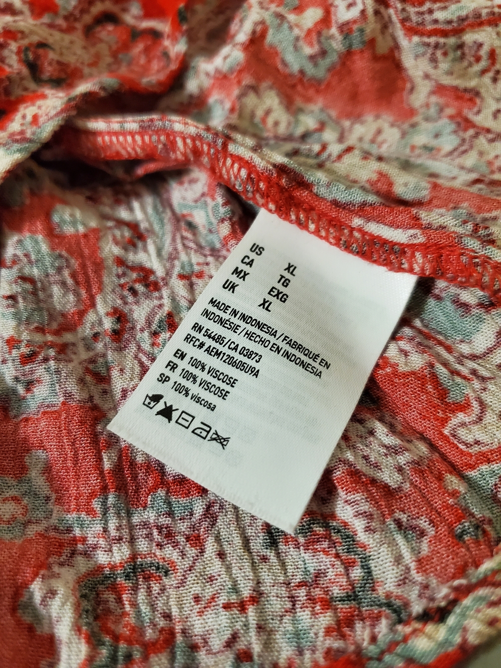 American Eagle Paisley Cottagecore Keyhole Flowy Dress XL - Picture 9 of 9